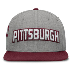 Pittsburgh Pirates Elements Felt Chainstitch Snapback Hat - Gray/Maroon