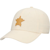 Houston Astros Front Office Leather Patch Adjustable Hat - Cream