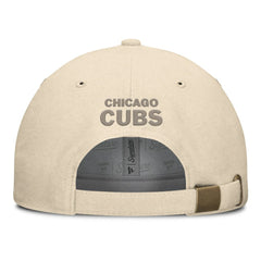 Chicago Cubs Front Office Leather Patch Adjustable Hat - Cream