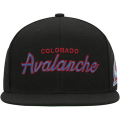 Colorado Avalanche Mitchell & Ness Core Team Script 2.0 Snapback Hat Black