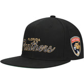 Florida Panthers Mitchell & Ness Core Team Script 2.0 Snapback Hat Black