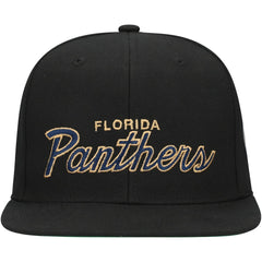 Florida Panthers Mitchell & Ness Core Team Script 2.0 Snapback Hat Black