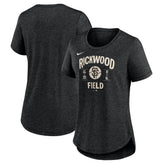 San Francisco Giants Women's 2024 Rickwood Classic Tribute Tri-Blend T-Shirt - Heather Black | Nike