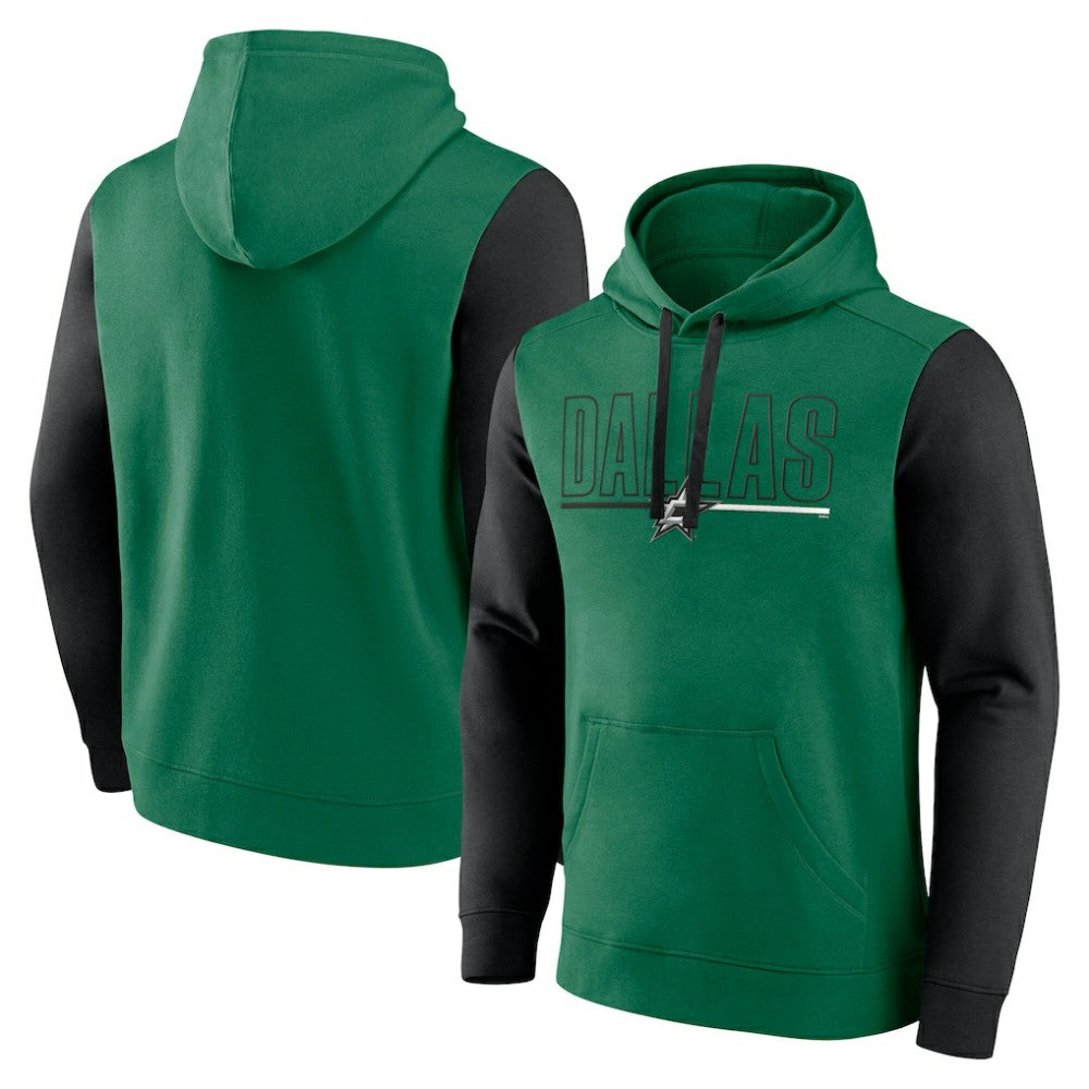 Dallas Stars Logo Athletic Deliver Fleece Pullover Hoodie Kelly Green