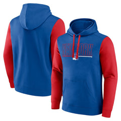 New York Rangers Logo Athletic Deliver Fleece Pullover Hoodie Blue