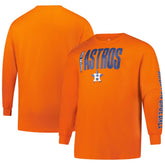 Houston Astros Profile Big & Tall Two-Hit Long Sleeve T-Shirt - Orange