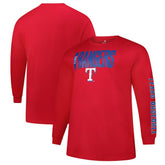 Texas Rangers Profile Big & Tall Two-Hit Long Sleeve T-Shirt - Red