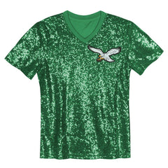 Jalen Hurts Philadelphia Eagles Girls Youth Sequin V-Neck Fashion Jersey - Kelly Green discount