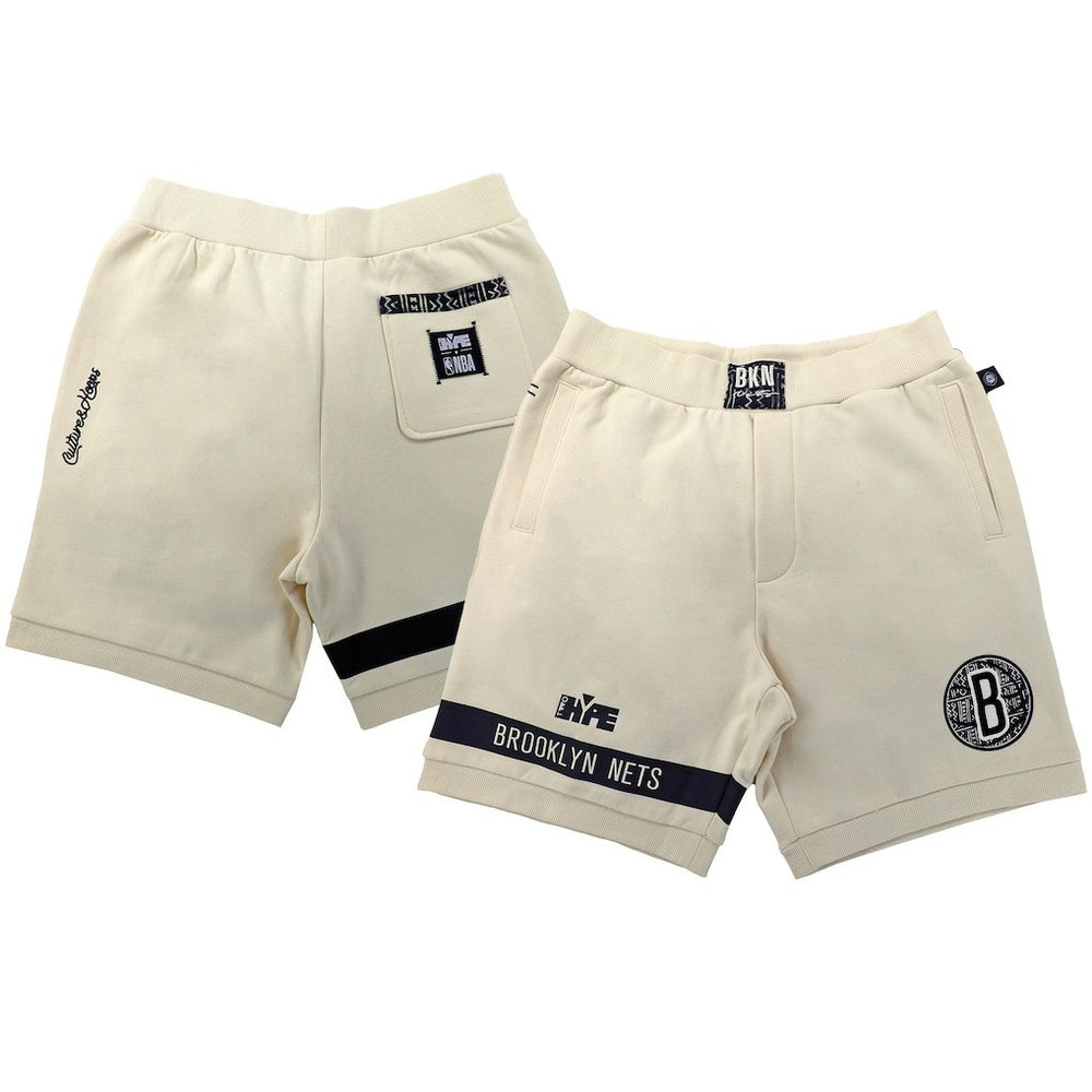 Brooklyn Nets NBA x Two Hype Unisex Culture & Hoops Premium Classic Fleece Shorts - Cream shop