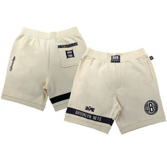 Brooklyn Nets NBA x Two Hype Unisex Culture & Hoops Premium Classic Fleece Shorts - Cream shop