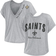 New Orleans Saints WEAR by Erin Andrews Women's Reversible T-Shirt - Heather Gray sale