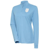 Vegas Golden Knights Antigua Women's White Logo Mentor Quarter-Zip Jacket Light Blue