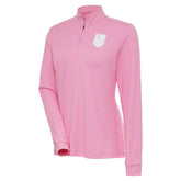 Vegas Golden Knights Antigua Women's White Logo Mentor Quarter-Zip Jacket Pink