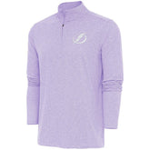 Tampa Bay Lightning Antigua White Logo Hunk Quarter-Zip Pullover Lavender