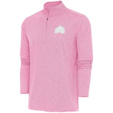 Colorado Avalanche Antigua White Logo Hunk Quarter-Zip Pullover Pink