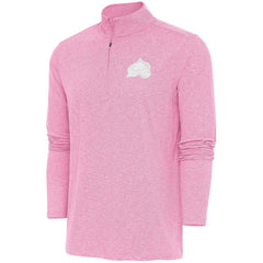 Colorado Avalanche Antigua White Logo Hunk Quarter-Zip Pullover Pink