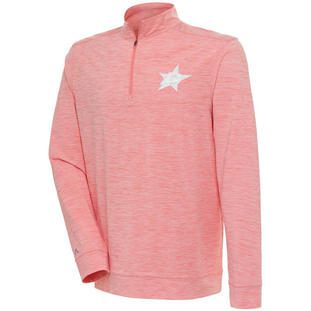 Dallas Stars Antigua White Logo Bright Quarter-Zip Pullover Coral
