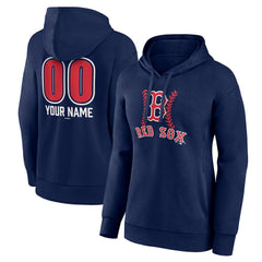 Boston Red Sox Women's Personalized Name & Number Fastball Pullover Hoodie - Navy
