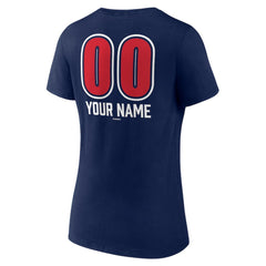 Boston Red Sox Women's Personalized Name & Number Fastball V-Neck T-Shirt - Navy