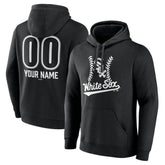 Chicago White Sox Personalized Name & Number Fastball Pullover Hoodie - Black
