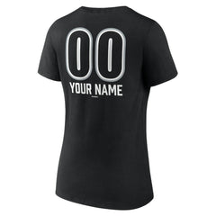 Chicago White Sox Women's Personalized Name & Number Fastball V-Neck T-Shirt - Black