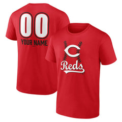 Cincinnati Reds Personalized Name & Number Fastball T-Shirt - Red