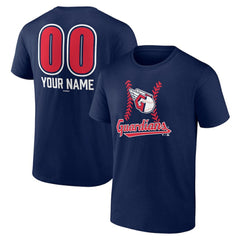 Cleveland Guardians Personalized Name & Number Fastball T-Shirt - Navy