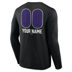 Colorado Rockies Personalized Name & Number Fastball Long Sleeve T-Shirt - Black
