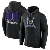 Colorado Rockies Personalized Name & Number Fastball Pullover Hoodie - Black