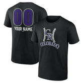 Colorado Rockies Personalized Name & Number Fastball T-Shirt - Black