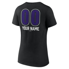 Colorado Rockies Women's Personalized Name & Number Fastball V-Neck T-Shirt - Black