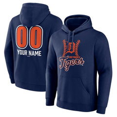 Detroit Tigers Personalized Name & Number Fastball Pullover Hoodie - Navy