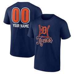 Detroit Tigers Personalized Name & Number Fastball T-Shirt - Navy