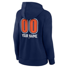 Detroit Tigers Women's Personalized Name & Number Fastball Pullover Hoodie - Navy