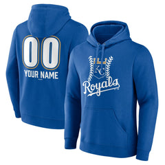 Kansas City Royals Personalized Name & Number Fastball Pullover Hoodie - Royal