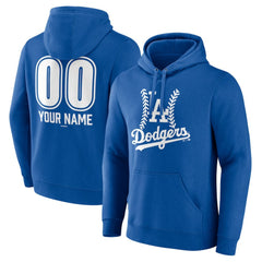 Los Angeles Dodgers Personalized Name & Number Fastball Pullover Hoodie - Royal