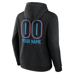 Miami Marlins Personalized Name & Number Fastball Pullover Hoodie - Black