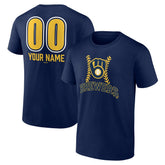 Milwaukee Brewers Personalized Name & Number Fastball T-Shirt - Navy