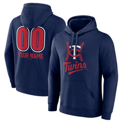 Minnesota Twins Personalized Name & Number Fastball Pullover Hoodie - Navy