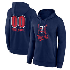 Minnesota Twins Women's Personalized Name & Number Fastball Pullover Hoodie - Navy