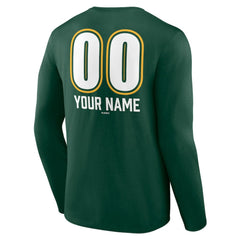 Athletics Personalized Name & Number Fastball Long Sleeve T-Shirt - Green
