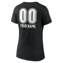 Los Angeles Dodgers Women's Personalized Name & Number Fastball V-Neck T-Shirt - Black