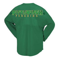 Pittsburgh Penguins Fanatics Women's St. Patrick's Day Spirit Jersey T-Shirt Kelly Green