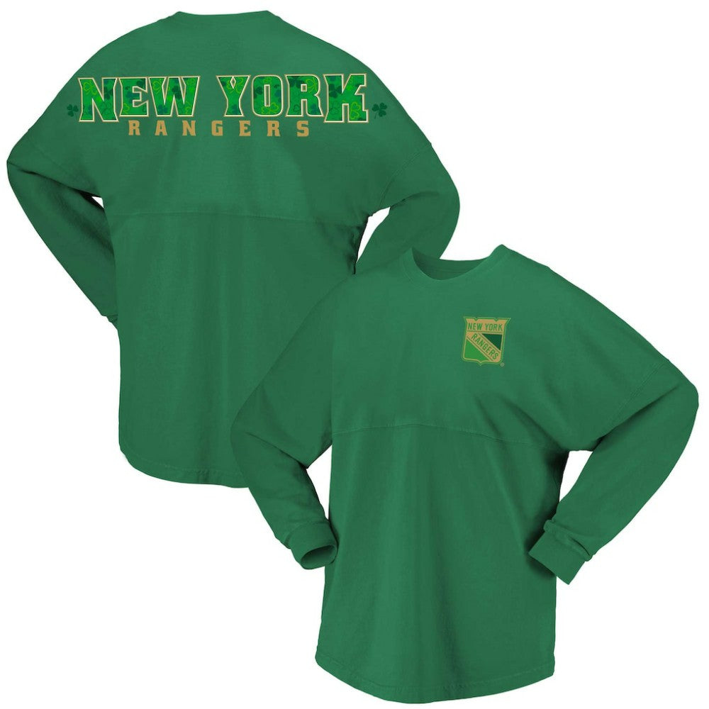 New York Rangers Fanatics Women's St. Patrick's Day Spirit Jersey T-Shirt Kelly Green