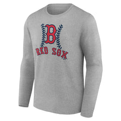 Boston Red Sox Personalized Name & Number Fastball Long Sleeve T-Shirt - Gray