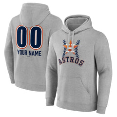 Houston Astros Personalized Name & Number Fastball Pullover Hoodie - Gray