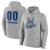 Los Angeles Dodgers Personalized Name & Number Fastball Pullover Hoodie - Gray
