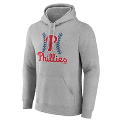 Philadelphia Phillies Personalized Name & Number Fastball Pullover Hoodie - Gray
