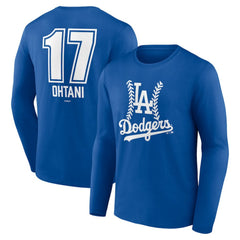 Shohei Ohtani Los Angeles Dodgers Fastball Player Name & Number Long Sleeve T-Shirt - Royal