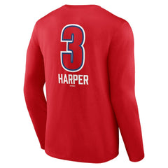 Bryce Harper Philadelphia Phillies Fastball Player Name & Number Long Sleeve T-Shirt - Red